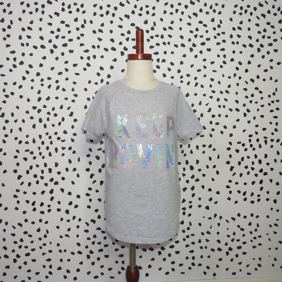 Athletic Works Gray Keep Moving Holographic Girls Activewear Graphic T-Shirt - Picture 1 of 7